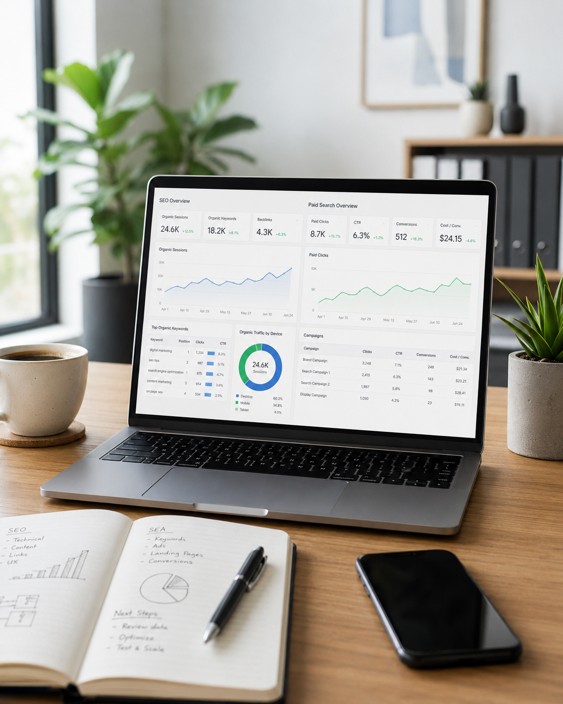 Dashboard Google Ads et SEO – pilotage e-commerce